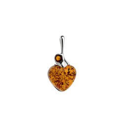 Silver pendant with amber