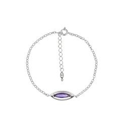 Silver bracelet with amethyst