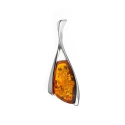 Silver pendant with amber