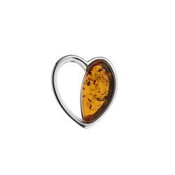 Silver pendant with amber