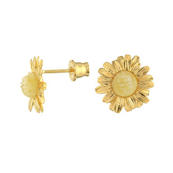 Silver earrings with amber - Margaret