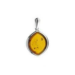 Silver pendant with amber