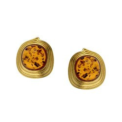 Silver earrings with amber