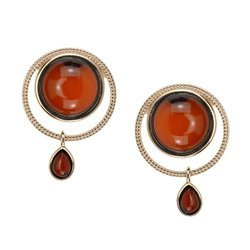 Silver earrings with amber