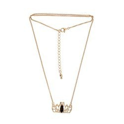 Silver necklace with amber - crown