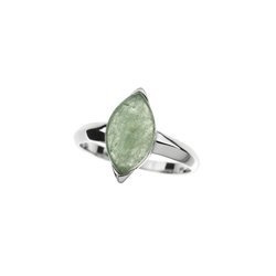 Silver ring with green quartz