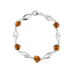 Silver bracelet with amber