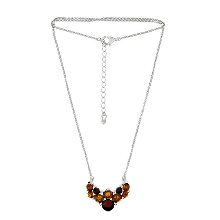 Silver necklace with amber