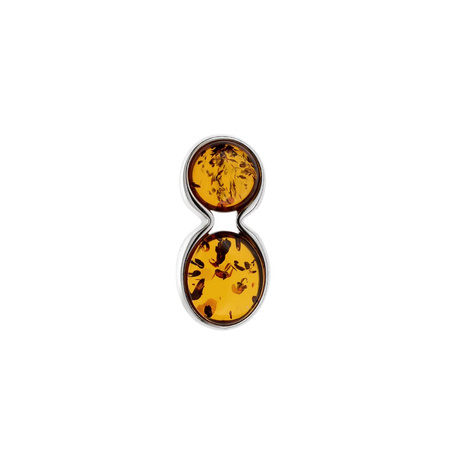 Silver pendant with amber