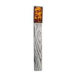 Silver pendant with amber