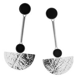 Silver earrings with onyx