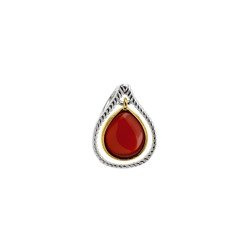 Silver pendant with carnelian