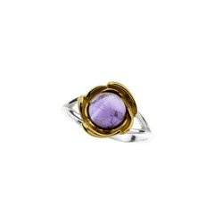 Silver ring with amethyst