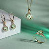 Gold earrings with green amethyst