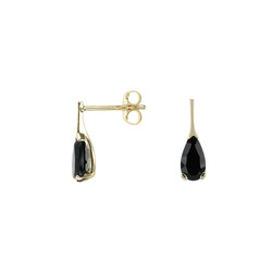 Gold earrings with black agate