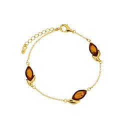 Silver bracelet with amber