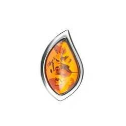 Silver pendant with amber