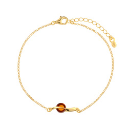 Silver bracelet with amber