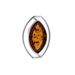 Silver pendant with amber