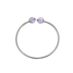 Silver bracelet with amethyst