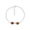 Silver bracelet with carnelian