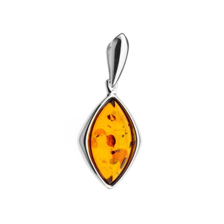 Silver pendant with amber