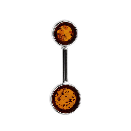 Silver pendant with amber