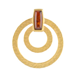 Silver pendant with amber