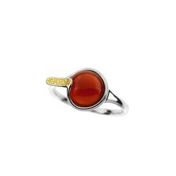 Silver ring with carnelian