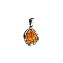 Silver pendant with amber