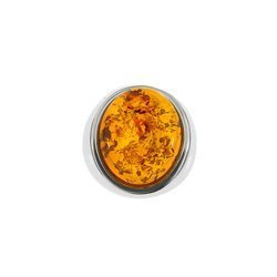 Silver pendant with amber