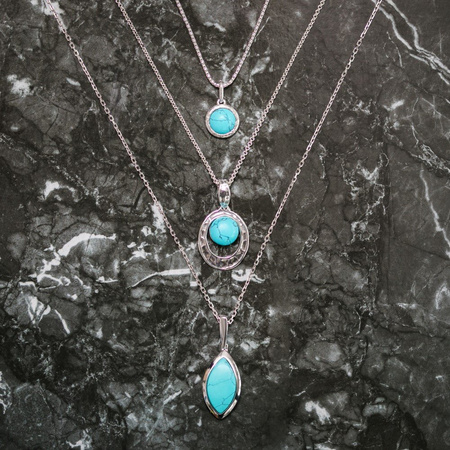 Silver pendant with turquoise