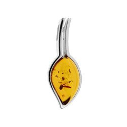 Silver pendant with amber