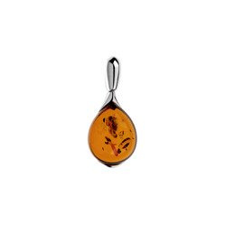 Silver pendant with amber