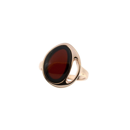 Silver ring with amber