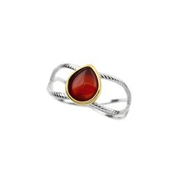 Silver ring with carnelian