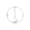 Silver bracelet with agat aqua - dragonfly