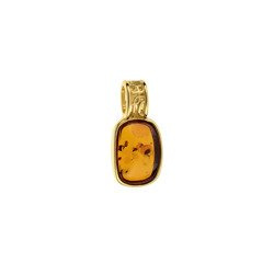 Silver pendant with amber