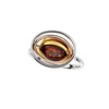 Silver ring with amber