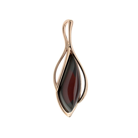 Silver pendant with amber