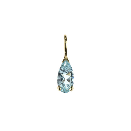 Gold pendant with blue topaz