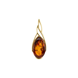 Silver pendant with amber