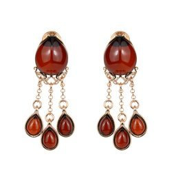 Silver earrings with amber