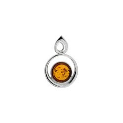 Silver pendant with amber