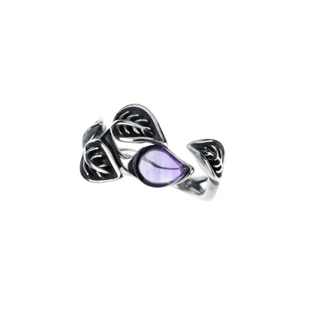 Silver ring with amethyst