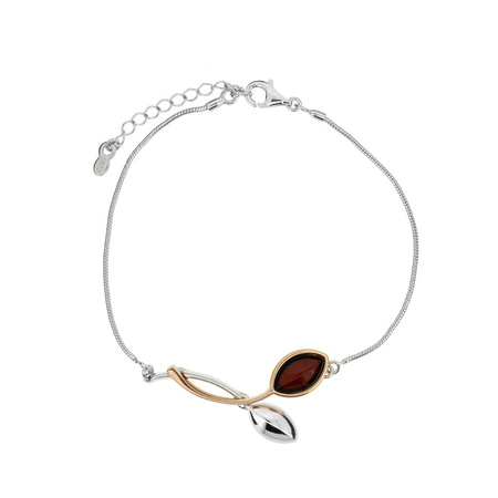 Silver bracelet with amber