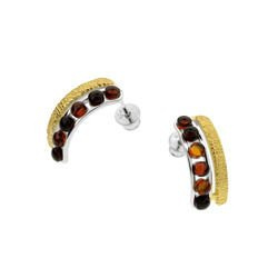 Silver earrings with amber