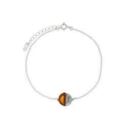 Silver bracelet with amber