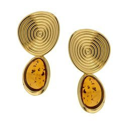 Silver earrings with amber