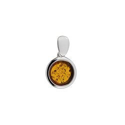 Silver pendant with amber